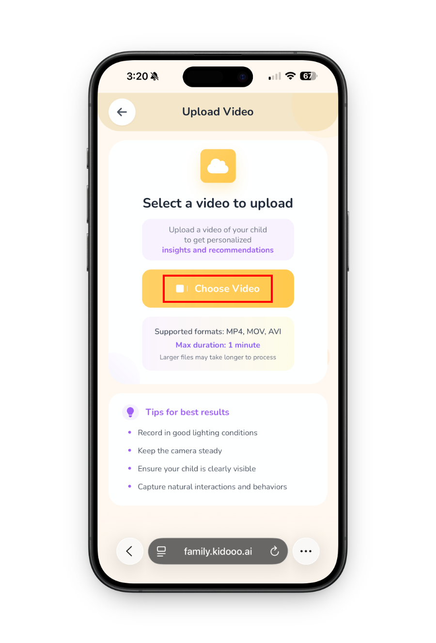 Upload video step 2